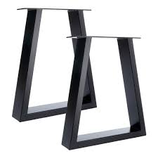 Three bars industrial legs, set of 2 steel legs. Two Table Legs Trapezium Pedestals In Industrial Steel By Wicked Hairpins Notonthehighstreet Com