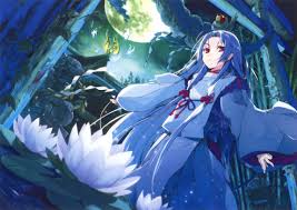 The boy with the purple eyes the boy with the purple eyes wattpad. Female Anime Character With Blue Traditional Dress Red Eyes Purple Hair Standing Near Lotus Flowers With Moon On The Background Hd Wallpaper Wallpaper Flare