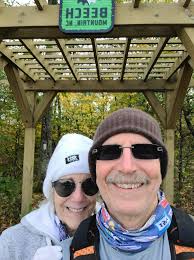 Hiking Lane Pinnacle in NC with knee-deep snow