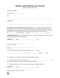 Check texas state law (tex. Texas 3 Day Notice To Quit Form Non Payment Eforms