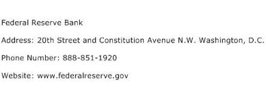 Through its supervisory and regulatory banking functions, the federal reserve maintains the safety and soundness of the nation's economy. Federal Reserve Bank Address Contact Number Of Federal Reserve Bank