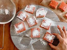 Rhubarb Lemon Bars Just Like Lemon Bars But With The Added Flavor And Pretty Color That Comes From Our Favorite Spring Vegeta Rhubarb Bars Rhubarb Lemon Bars