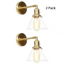 Well you're in luck, because here they come. 1 2 Pack Industrial Brass Wall Lamp Cone Shade 1 Light Clear Glass Wall Sconce For Kitchen Beautifulhalo Com