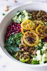 Vibrant Middle Eastern Salad Recipe Middle Eastern Salads Middle Eastern Recipes Healthy Recipes