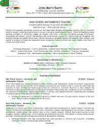 Math Teacher Resume Sample