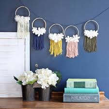 Mini Embroidery Hoop Wreath Macrame Inspired Garland The Craft Patch Embroidery Hoop Crafts Wooden Embroidery Hoops Embroidery Hoop