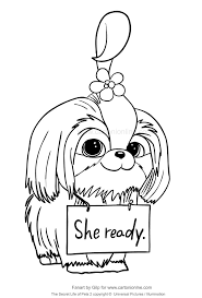 Daisy From The Secret Life Of Pets 2 Coloring Page To Print And Coloring Cartoon Coloring Pages Coloring Pages Pets Drawing