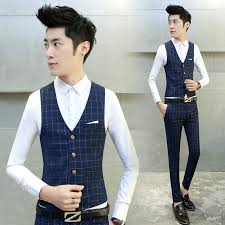 Buy British Style Fashion Casual Men 39 S Vest Suit Trousers Long Pants Tide Male Korean Slim Plaid Vest Vest In Cheap Price On M Alibaba Com