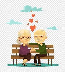 Man And Woman Holding Hands Sitting On Bench Illustration Old Age Love Internet Meme Chair Cartoon Old Couple On The Bench Love Cartoon Character Light Fixture Png Pngwing