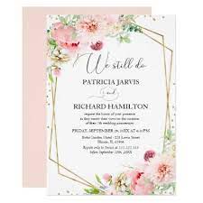 We Still Do Elegant Blush Floral Vow Renewal Invitation Zazzle Com Bridal Shower Invitations Gold Wedding Invitations Gold Bridal Shower Invitations
