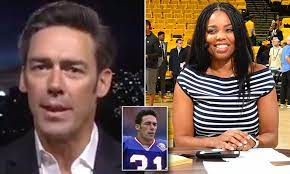 Jason sehorn and meghann gunderman pose before the start of the 2019 tcs new york city marathon on november 03, 2019 in new york city. Jason Sehorn Hits Out At Espn For Jemelle Hill Controversy Daily Mail Online