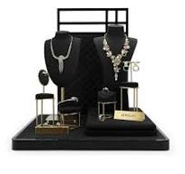 Creative Black Gold Metal Jewelry Showcase Display Kits