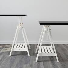 Finnvard Trestle With Shelf White 27 1 2x28 36 5 8 Ikea Finnvard Trestle Trestles Ikea