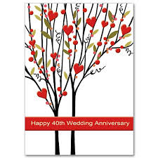 A 40th wedding anniversary is certainly something to celebrate, and the traditional gift for 40 years of marriage is the ruby. Happy 40th Wedding Anniversary 40th Wedding Anniversary Card