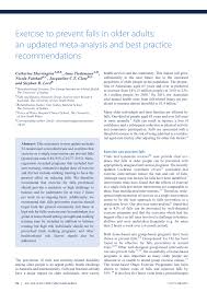Pdf Exercise To Prevent Falls In Older Adults An Updated Meta Analysis And Best Practice Recommendations