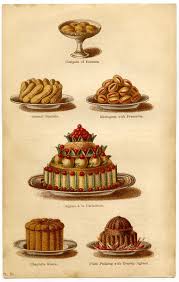 Instant Art Printable Fancy Desserts The Graphics Fairy Fancy Desserts Dessert Illustration Vintage Recipes