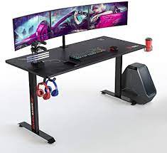 You get to spread out a little but have just enough room for the essentials, ensuring that you don't end up buried in a pile of supplies. Amazon Com Seven Warrior Gaming Desk 60 Inch T Shaped Carbon Fiber Surface Computer Desk With Full Desk Mouse Pad Ergonomic E Sport Style Gamer Desk With Double Headphone Hook Usb Gaming Rack Cup
