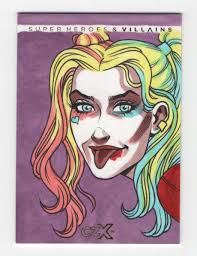 CZX DC Super Heroes & Villains Sketch card of Harley Quinn by artist Julia  Pinto