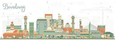 Bandung Indonesia City Skyline With Color Buildings City Skyline Kansas City Skyline City Skyline Silhouette