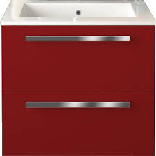 Browse a large selection of bathroom vanity designs, including single and double vanity options in a wide range of sizes, finishes and styles. 24 Inch Modern Wall Mounted Bathroom Vanity Red Glossy Finish