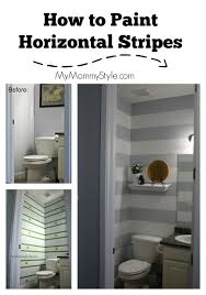 With little room for an extra cabinet or standing shelves, one of the best small bathroom storage solutions is to think up. How To Paint Horizontal Stripes My Mommy Style