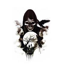 View this post on instagram. S A V I 3d Temporary Tattoo Scary Skull Ghost Horror Crow Dark Clouds Moon Design Size 21x15cm 1pc Black 10 G Amazon In Beauty