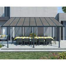 Metal awnings are a permanent, more expensive awning. Patio Covers Shade Structures The Home Depot