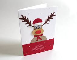 I made sure the kid's didn't get paintbrushes or glue because we wanted to be able to send their cards out right away since christmas is almost here. Rudolph Christmas Card Christmas Cards Handmade Diy Christmas Cards Christmas Cards To Make
