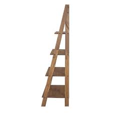 Welwick Designs 68 In Brown Wood 4 Shelf Ladder Bookcase With Open Back Hd8224 The Home Depot In 2020 Ladder Bookshelf Wood Ladder Saracina Home