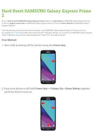 Hard Reset SAMSUNG Galaxy Express Prime ...