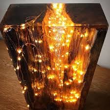 Wood Resin Lamp Epoxy Wood Reclaimed Wood Light Light Block Sculpture Light Sculpture Wood Light Wood Resin