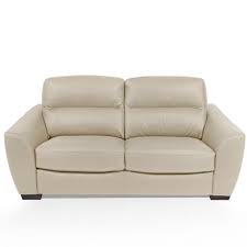 Unicadesign Canape Cuir 3 Places Barone Beige Made In Italy L 205 X P 100 X H 92 Cm Canape Tissu Canape Fixe Et Canape Club