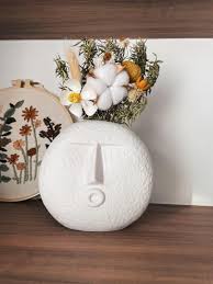 Vintage arts & crafts matte white haeger art pottery vase. Oppsie Face Vase Off White Furniture Home Living Home Decor Vases Decorative Bowls On Carousell