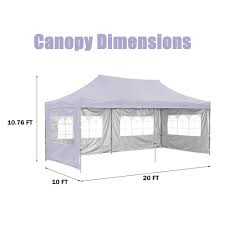 Maybe you would like to learn more about one of these? Ainfox 10x20ft Outdoor Pop Up Patio Canopy Tent White Overstock 30889422