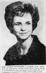 March 1964 Joyonne Richardson. And H.P. Brooks Jr