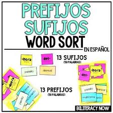Spanish Prefix And Suffix Word Sort Incluye 100 Palabras Word Sorts Prefixes And Suffixes Prefixes