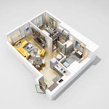 3d Rendered Floor Plan For A Brand New Luxury Apartment In Downtown Los Angeles Home Design Plans Interior Design Brand Interior