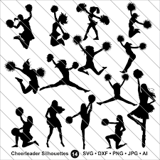 Cheerleader Silhouettes Svg Cheerleader Clipart Bundle Svg Etsy In 2020 Cheerleader Clipart Silhouette Svg Clip Art