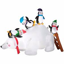 That's why we spend every day of a year on christmas. Christmas Inflatable Polar Bear 4 Penguins Yard Holiday Decor Garden Ornament Gemmy Polar Bear Christmas Christmas Penguin Christmas Inflatables