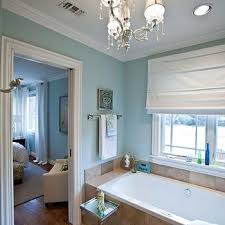Travertine Tile Floor Transitional Bathroom Farinelli Construction Main Bathroom Ideas Blue Painted Walls Costal Bathroom