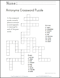Maybe you would like to learn more about one of these? Antonyms Crossword Puzzle Worksheet Student Handouts