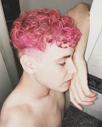 Pinkhair Men Hair Color Curly Pink Hair Pink Hair Guy