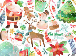 Christmas Graphics Set Christmas Watercolor Watercolor Christmas Tree Christmas Clipart