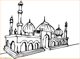 Download bermacam contoh gambar mewarna hitam putih yang berguna. Gambar Masjid Hitam Putih Kartun