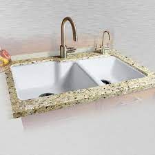 Cast iron undermount kitchen sinks. Ceco Huntington Undermount 36 Cast Iron Double Bowl Kitchen Sink At Menards