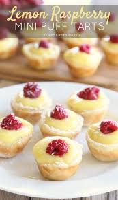 Lemon Raspberry Mini Puff Pastry Tarts Easy Puff Pastry Recipe Mini Tart Recipes Puff Pastry Recipes