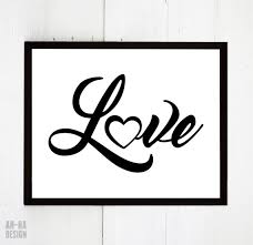 Love Cursive Lettering Graphic Print Digital Download Love In Cursive Typographic Print Cursive Letters