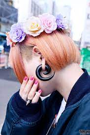 Punk Harajuku Girl W Piercings Gauged Ears Pretty Flowers Harajuku Girls Harajuku Fashion Harajuku
