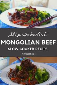 This slow cooker mongolian beef is so quick and easy — throw everything in the crockpot and let it cook! Slow Cooker Mongolian Beef Recipe The Whoot