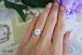 Size 5 8 Preorder 1 5 Carat Oval Halo Engagement Ring D Color Man Made Diamond Simulants Art Deco Oval Halo Engagement Ring Halo Wedding Set Bridal Rings